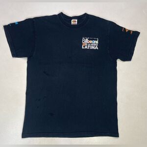VINTAGE Billboard Latina Graphic T-shirt Men Large Black Short Sleeve Music